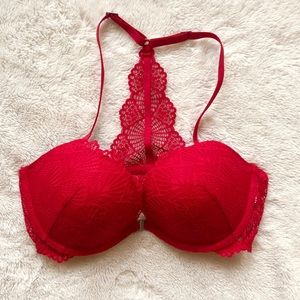 Red Lace Push-Up Bra
